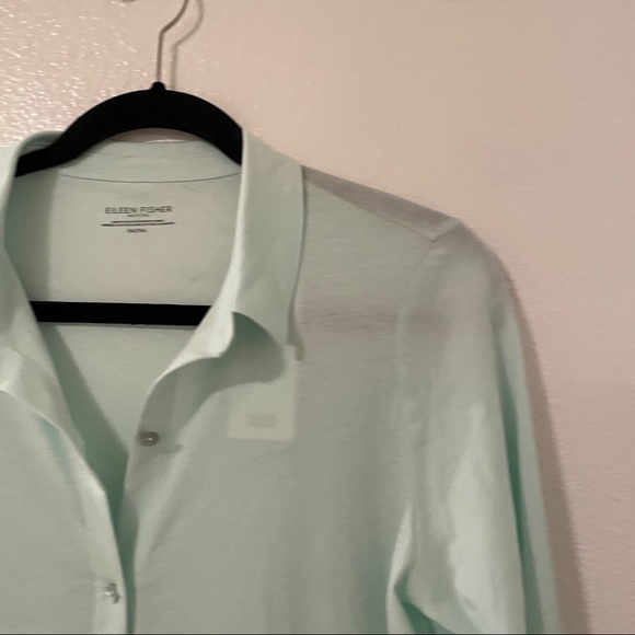Eileen Fisher Mint Button Down MP - Picture 2 of 10